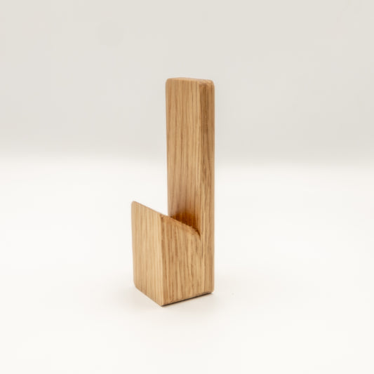 Solid Oak Adhesive Coat hook on the wall