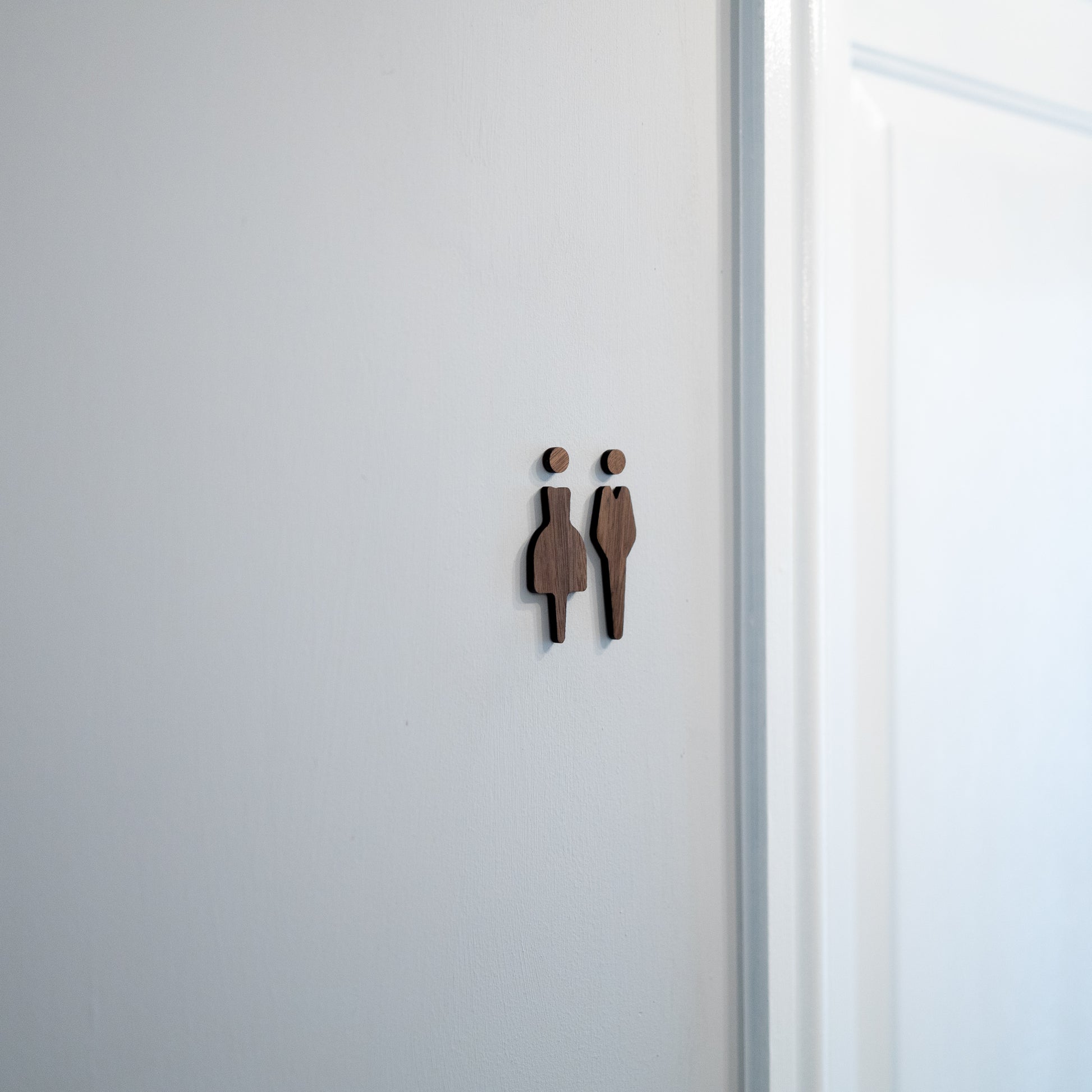 Walnut toilet sign