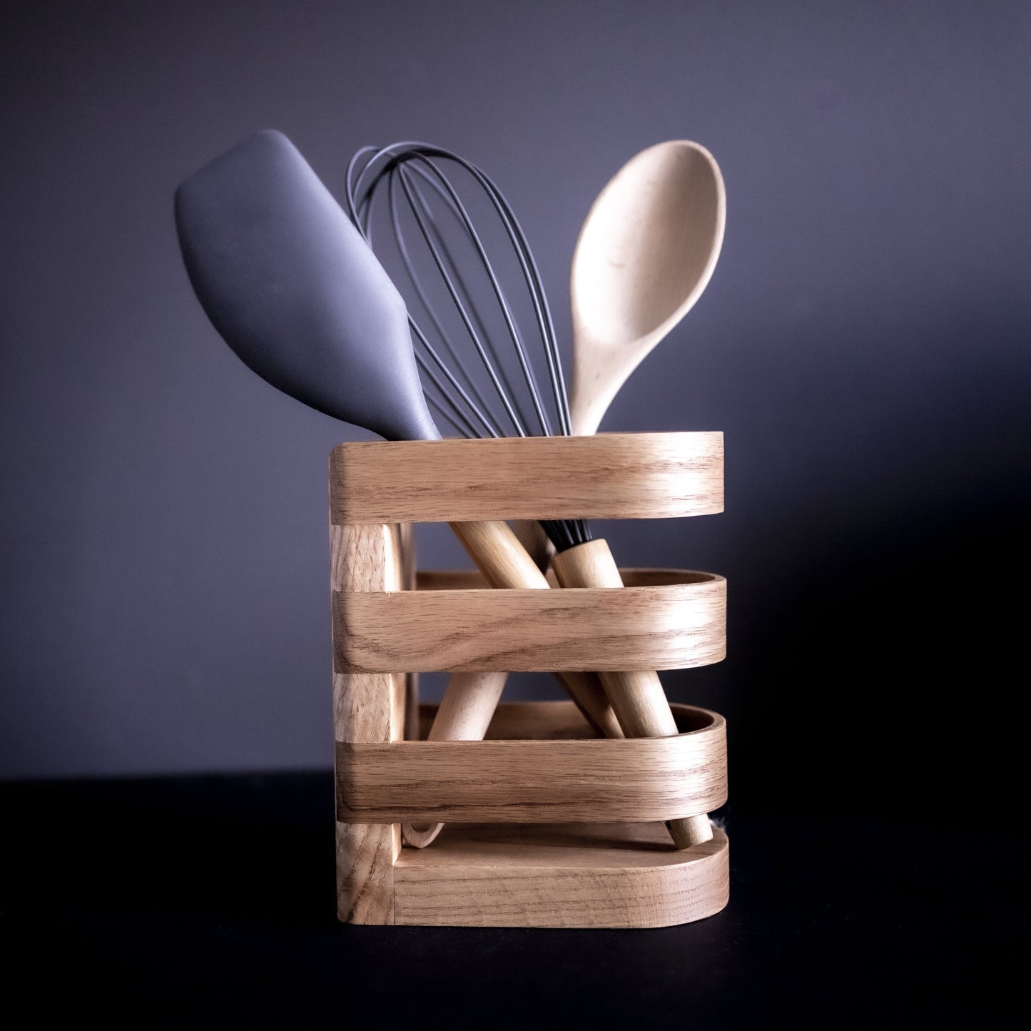 Porte-Pot Ustensiles de Cuisine Lux - Chêne