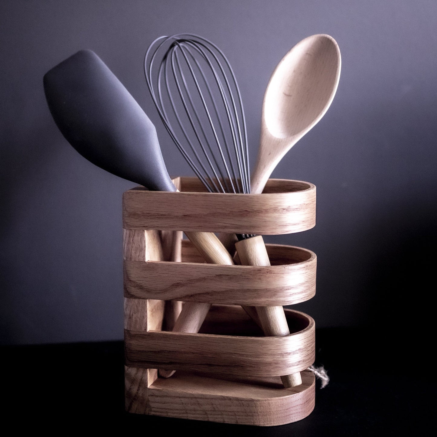 Porte-Pot Ustensiles de Cuisine Lux - Chêne