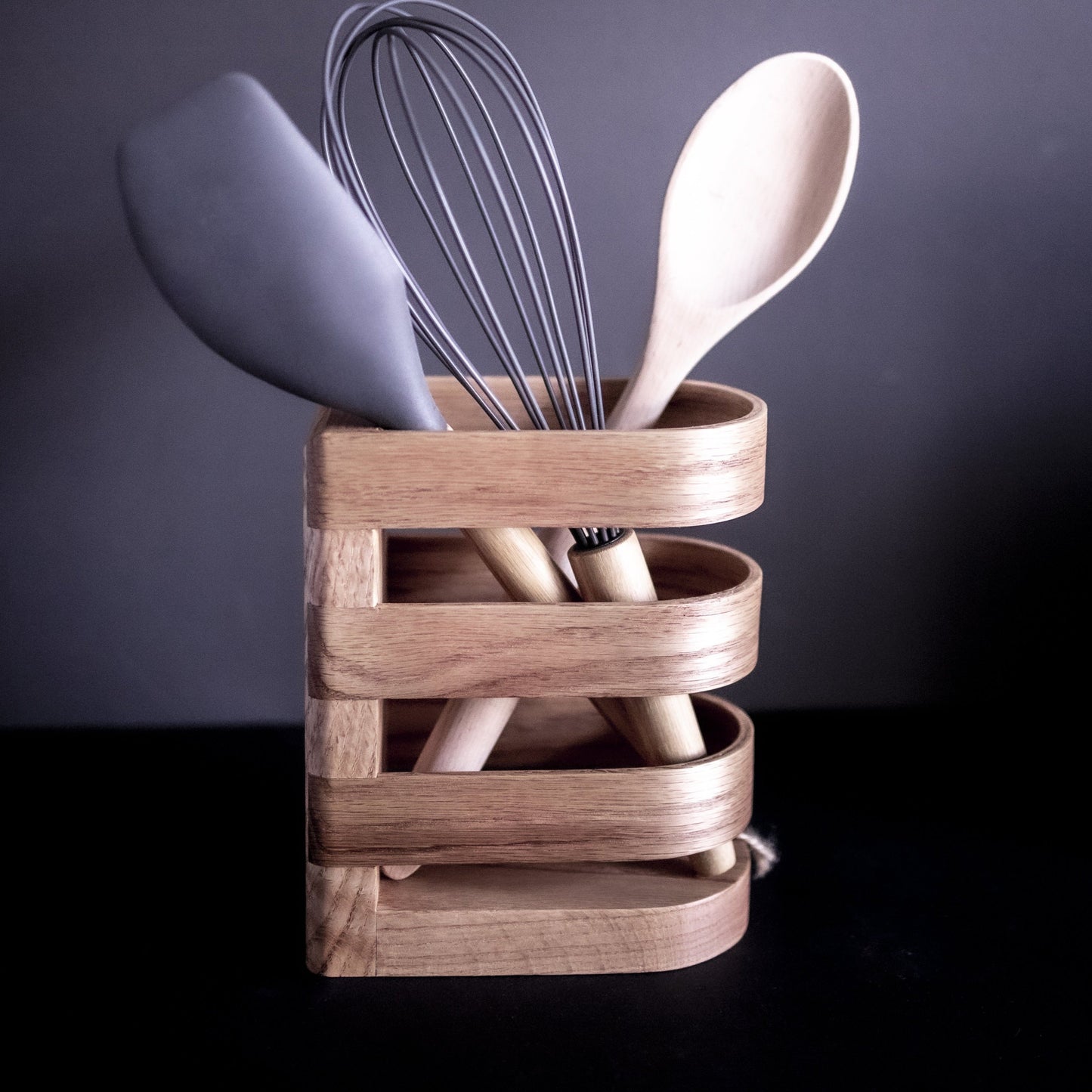 Porte-Pot Ustensiles de Cuisine Lux - Chêne