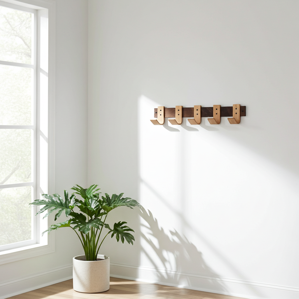 Portemanteau Late Night avec crochets en chêne