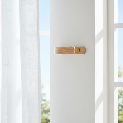 Retenues de rideaux en chêne Designer | Laiton | Un paquet de 2 