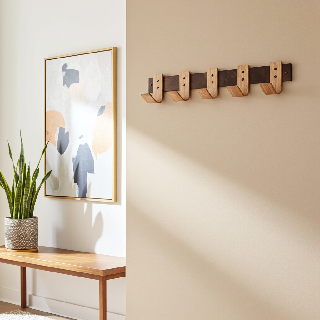 Portemanteau Late Night avec crochets en chêne