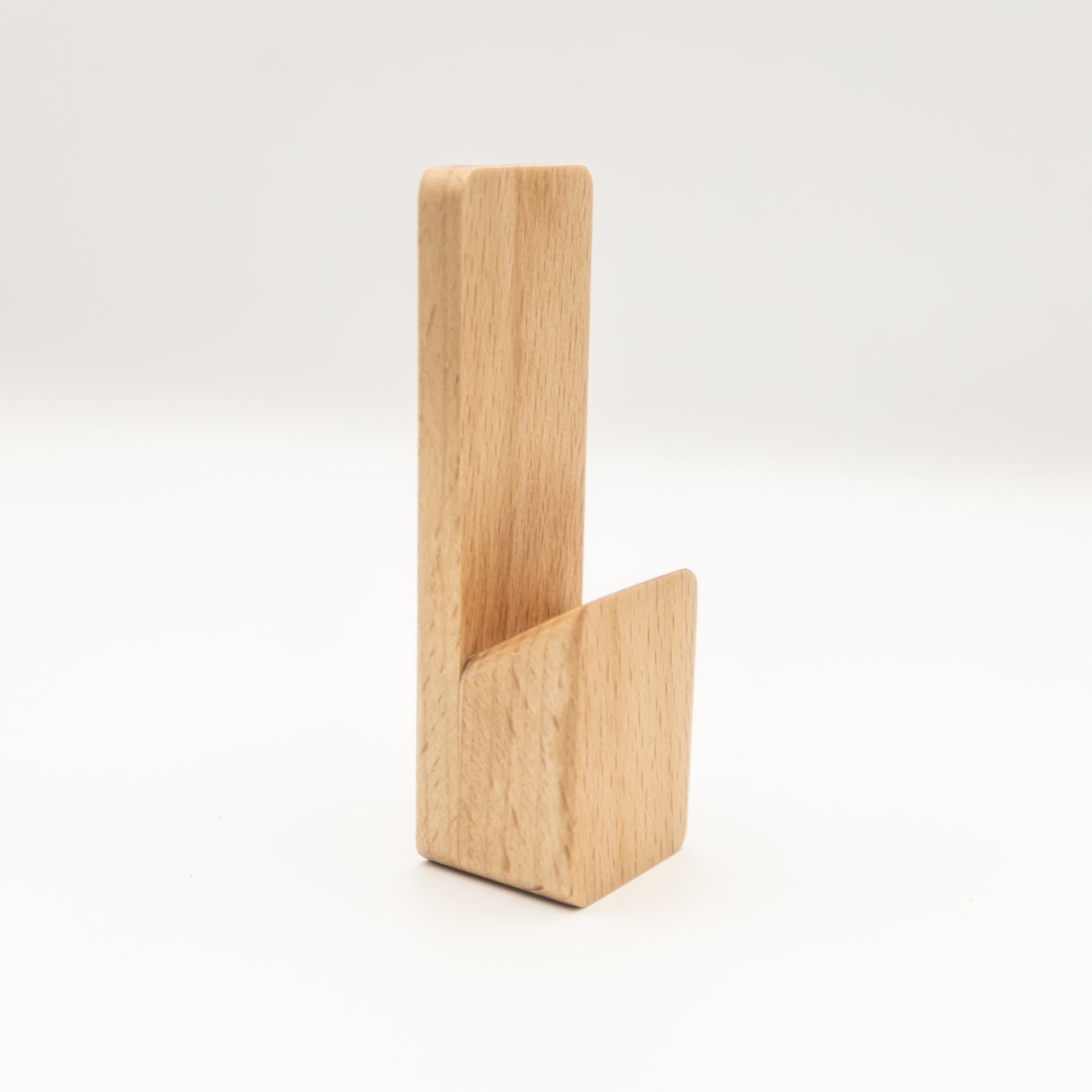 Handmade beech wood adhesive hook for jacket and bag storage