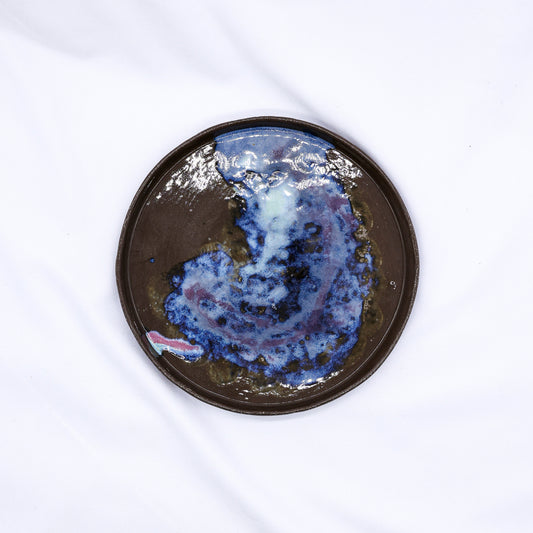 27 cm Nebula Smoked Grey Large Stoneware Handmade Ceramic Dinner Plate