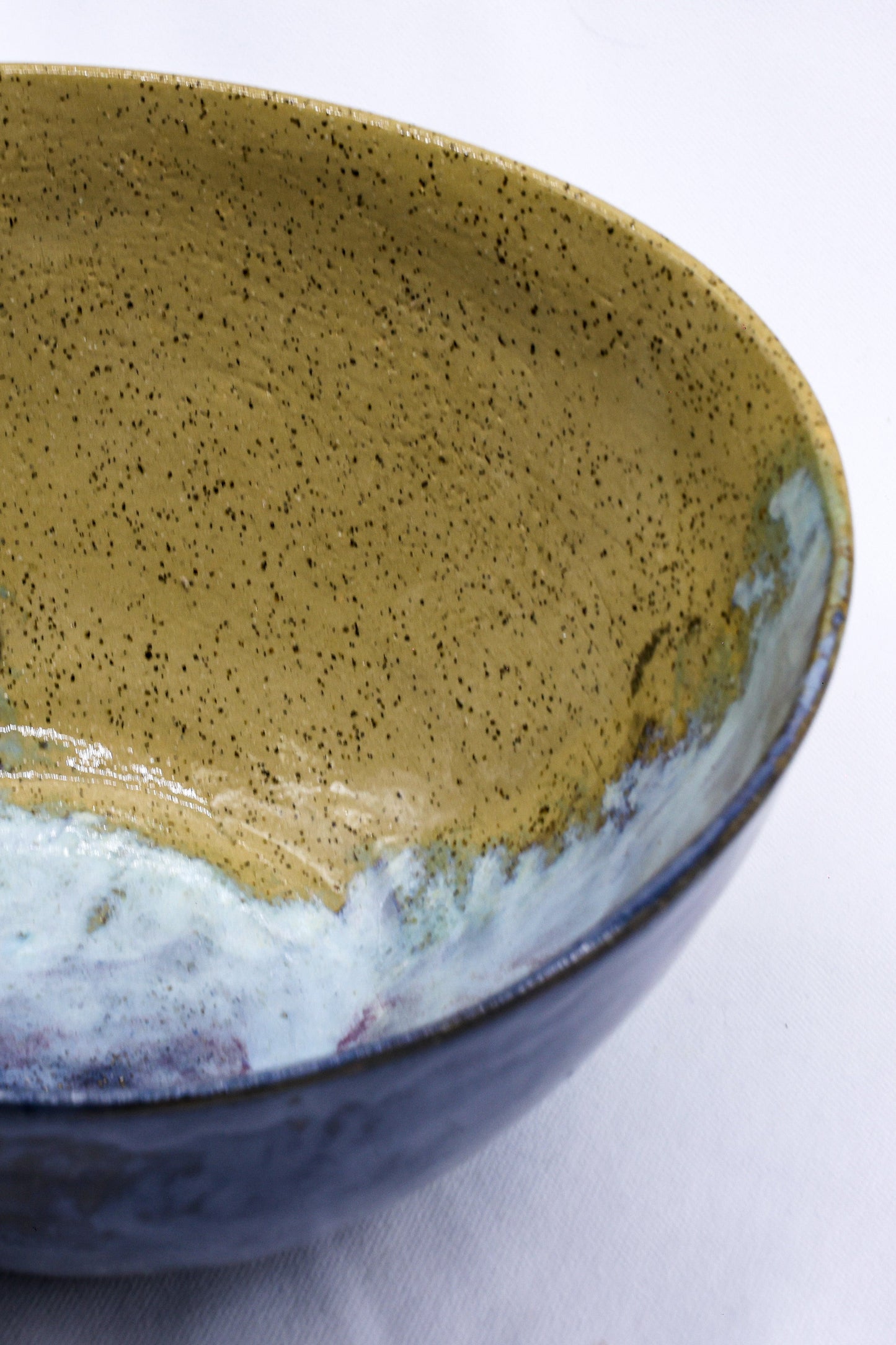 Large Ochre Tide Speckle Handmade Ceramic Stoneware Dinner Bowl