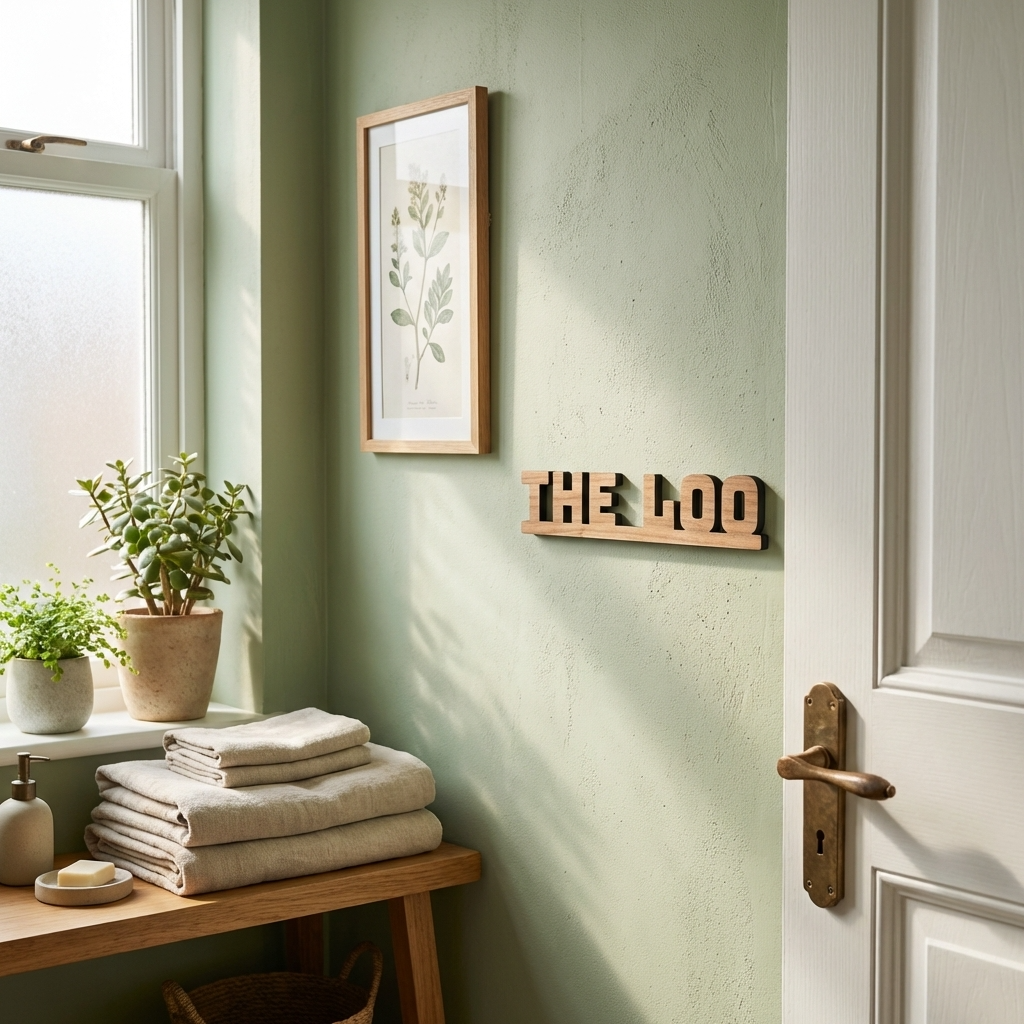 The Loo Sign | American Black Walnut | Wall & Door Topper