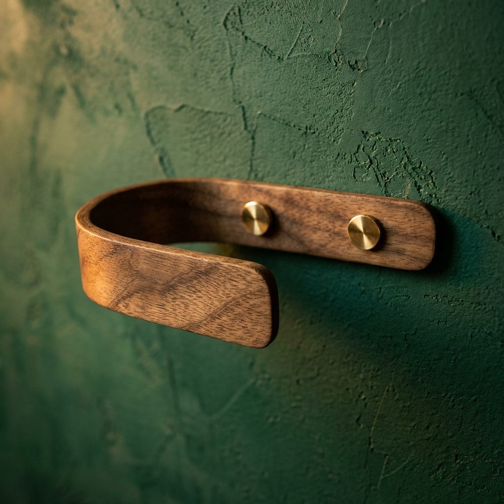 solid walnut drapery holdbacks