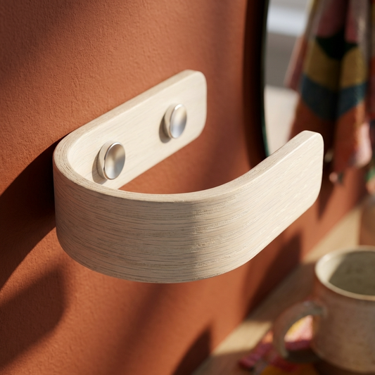 white oak curtain holdbacks