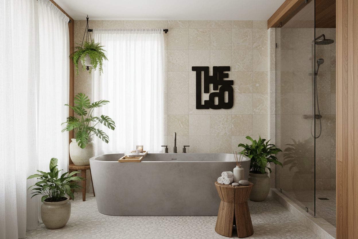 Luxury bathroom spa setting