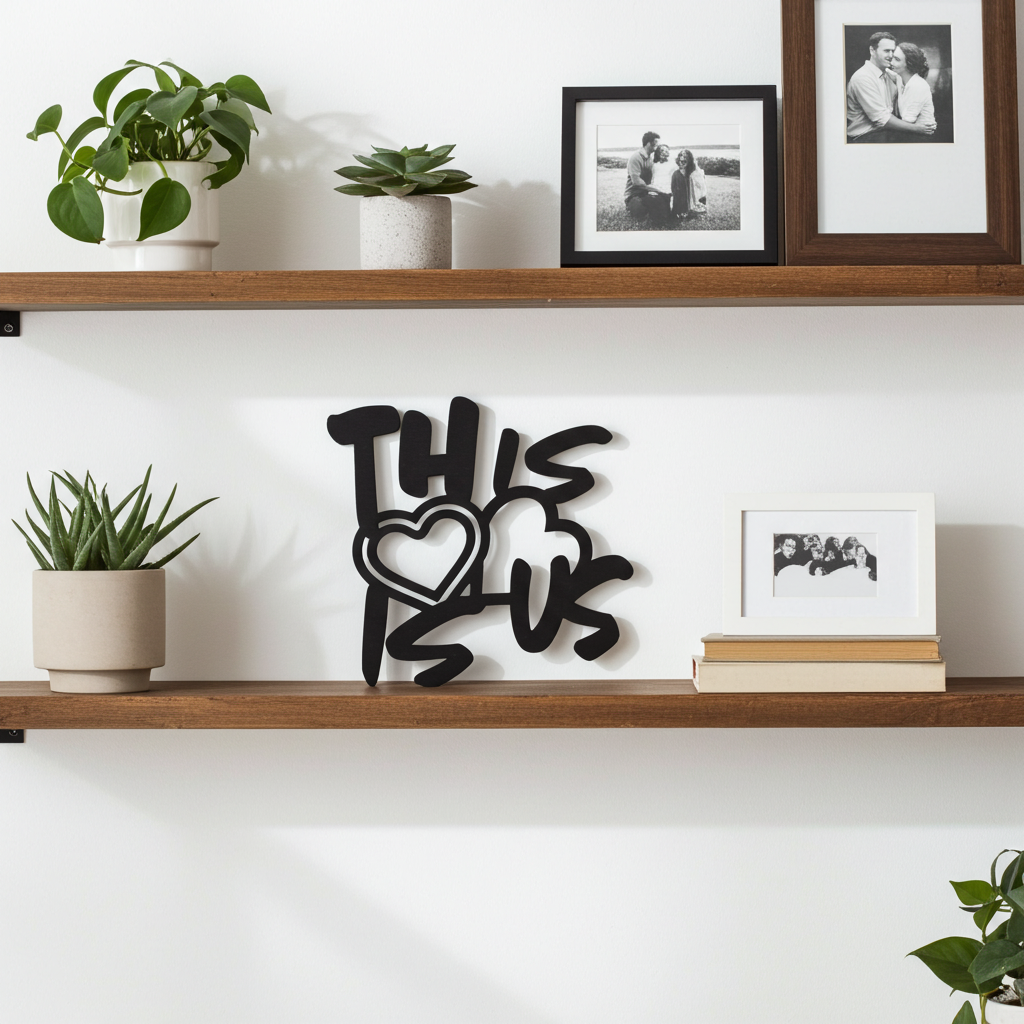 'This Is Us' Black Family Wall Sign