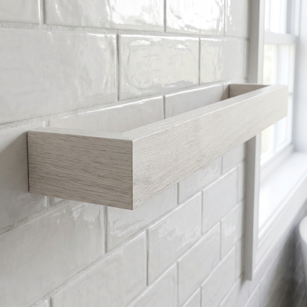 White ash towel holder for Scandinavian style décor