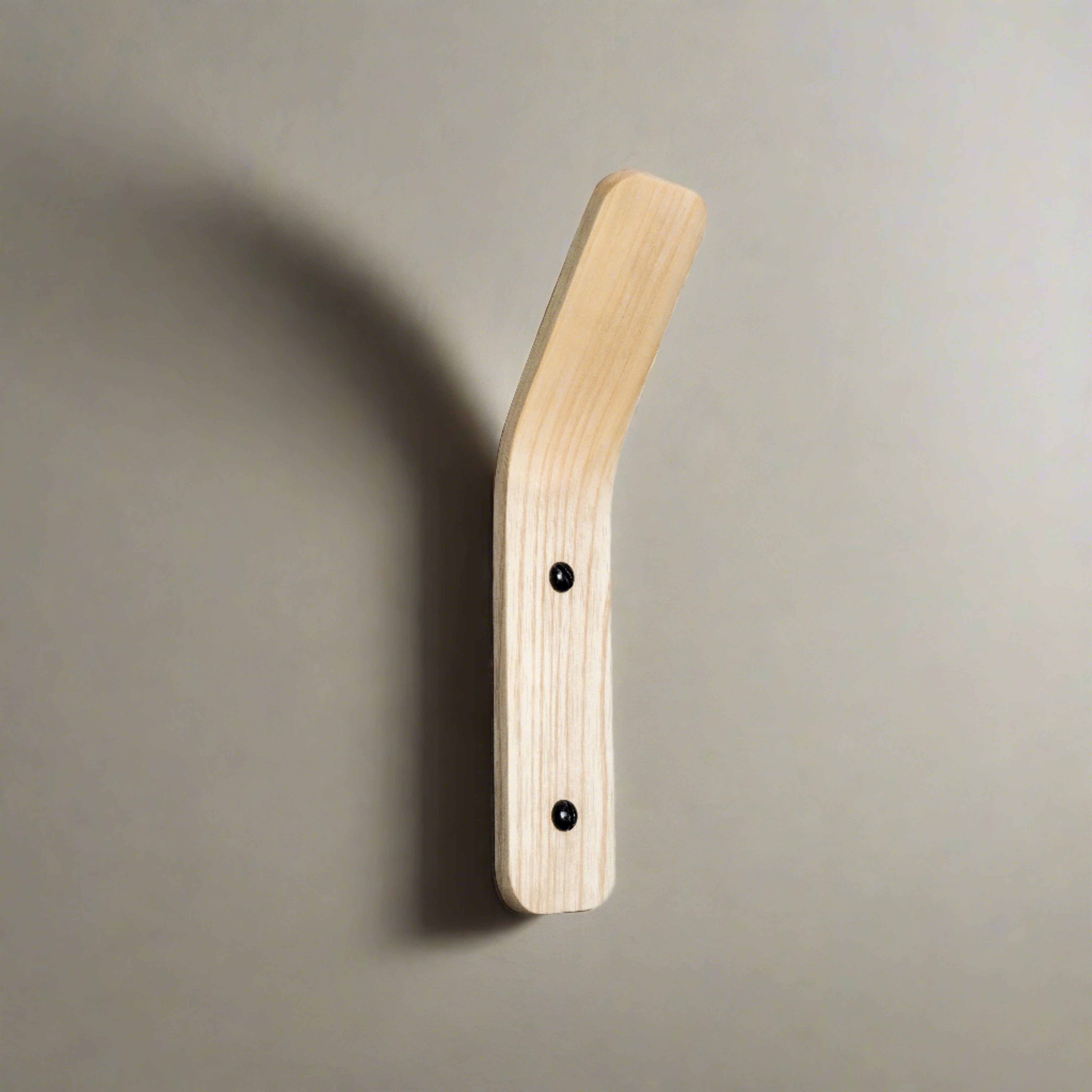Ash Wall Hooks Tordu | Curved Scandinavian Coat Hooks | Heavy Duty 7kg | UK Made