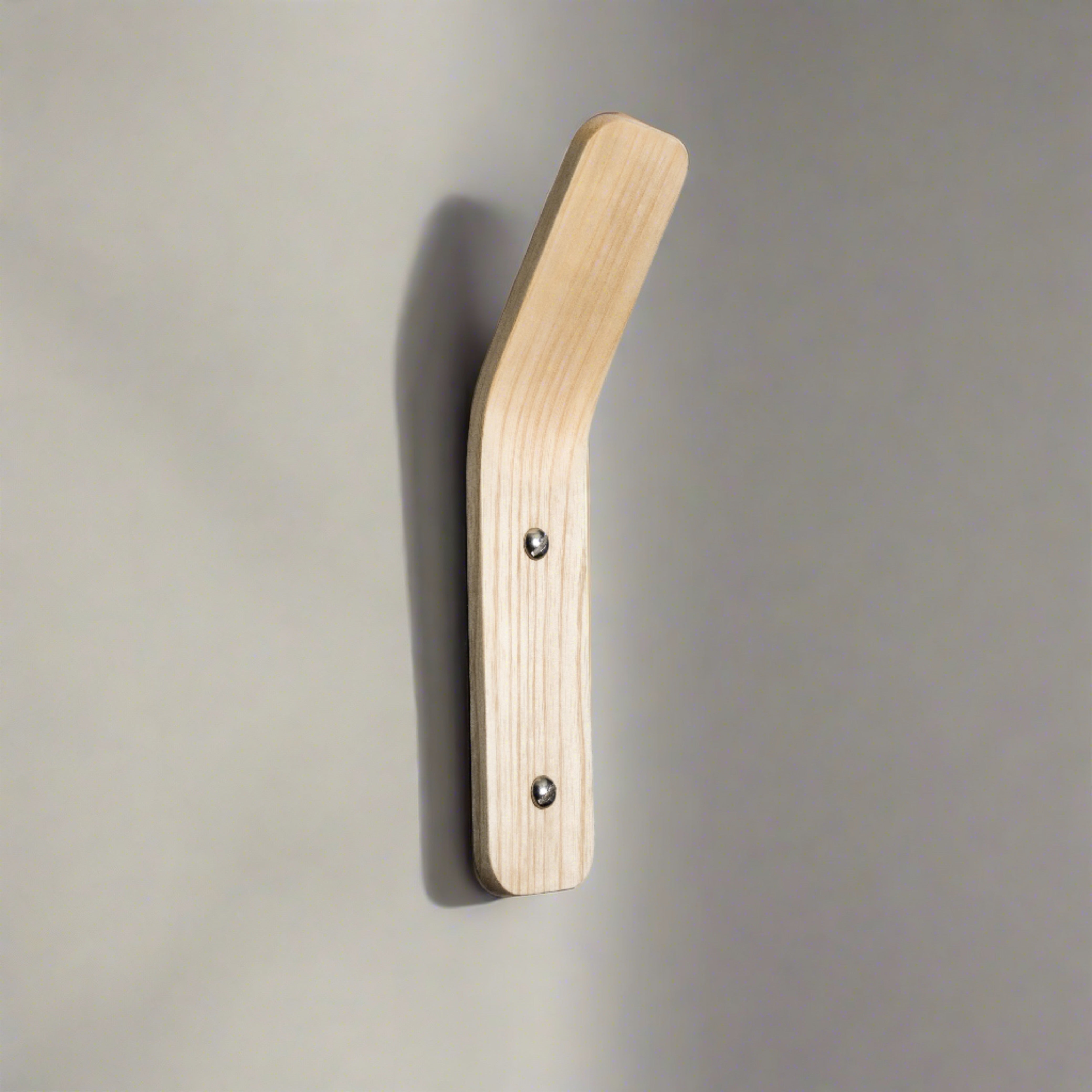 Ash Wall Hooks Tordu | Curved Scandinavian Coat Hooks | Heavy Duty 7kg | UK Made